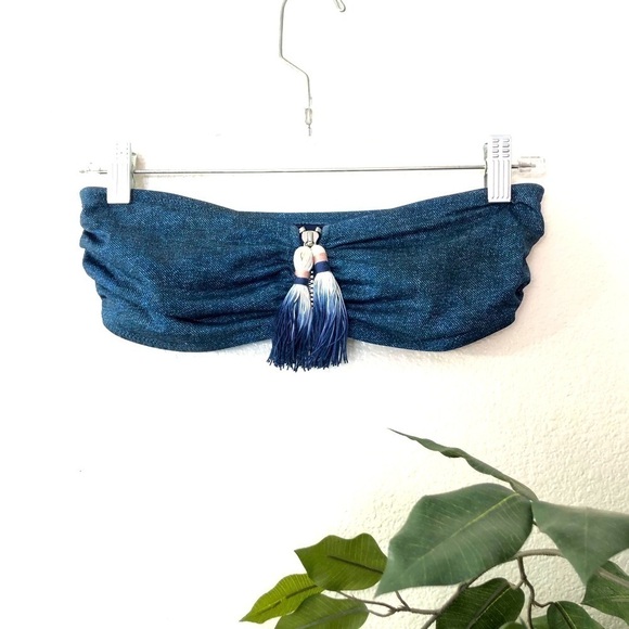 H&M Blue Zipper Bandeau - Picture 1 of 5